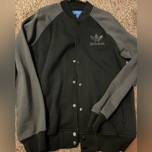 Adidas light weight fabric varsity sweater /jacket